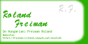 roland freiman business card